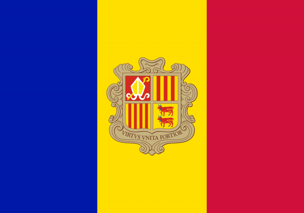 Quốc Kỳ Các Nước Nam Âu - Andorra